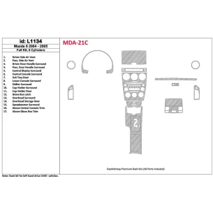 Mazda Mazda6 2004-2005 Full Set, 6 Cylinders Interior BD Dash Trim Kit 2