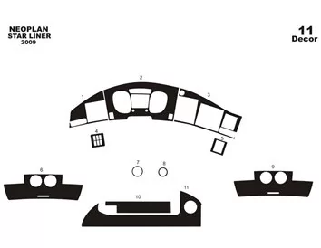 Neoplan Star Line 01.2009 3D Interior Dashboard Trim Kit Dash Trim Dekor 11-Parts