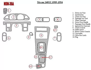 Nissan 240SX 1989-1994 Full Set Interior BD Dash Trim Kit - 1 - Interior Dash Trim Kit