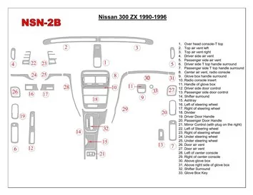 Nissan 300ZX 1990-1996 Full Set Interior BD Dash Trim Kit - 1 - Interior Dash Trim Kit