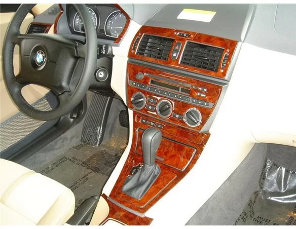BMW X3 E83 09.2003 Manual AC 3D Interior Dashboard Trim Kit Dash Trim Dekor 12-Parts - 1 - Interior Dash Trim Kit