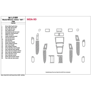 Mazda Milenia 1997-1998 Without Fabric, 23 Parts set Interior BD Dash Trim Kit