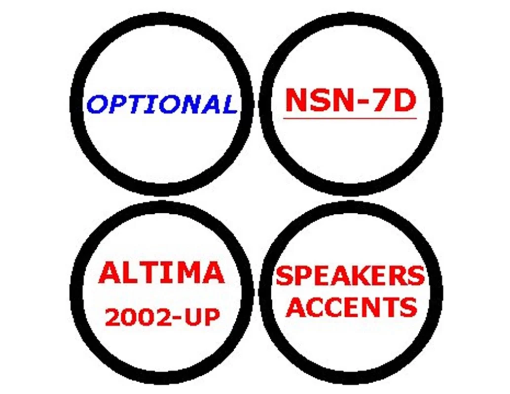 Nissan Altima 2002-2002 Optional Speakers Accents 4 Parts set Interior BD Dash Trim Kit - 1 - Interior Dash Trim Kit
