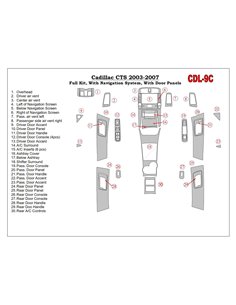 Cadillac CTS 2003-2007 Full Set, With NAVI, With Door Panels Interior BD Dash Trim Kit 2