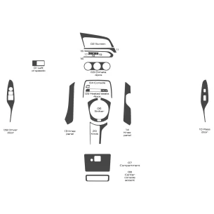 Mazda MX-5 Miata ND Mk4 2015-2020 3D Interior Dashboard Trim Kit Dash Trim Dekor 25-Parts 2