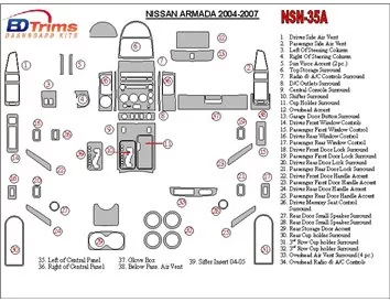 Nissan Armada 2004-2007 Full Set Interior BD Dash Trim Kit - 1 - Interior Dash Trim Kit