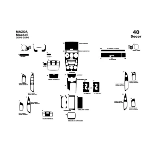 Mazda Premacy 2003-2005 3D Interior Dashboard Trim Kit Dash Trim Dekor 40-Parts