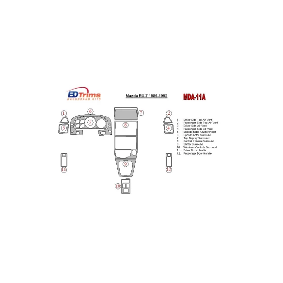 Mazda RX-7 1986-1992 Full Set Interior BD Dash Trim Kit