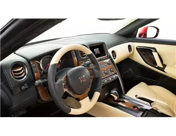 Nissan GT-R 2008-2016 main interior dash trim kit, 39 Pcs