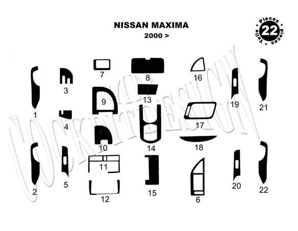 Nissan Maxima 02.00-02.04 3D Interior Dashboard Trim Kit Dash Trim Dekor 22-Parts - 1 - Interior Dash Trim Kit