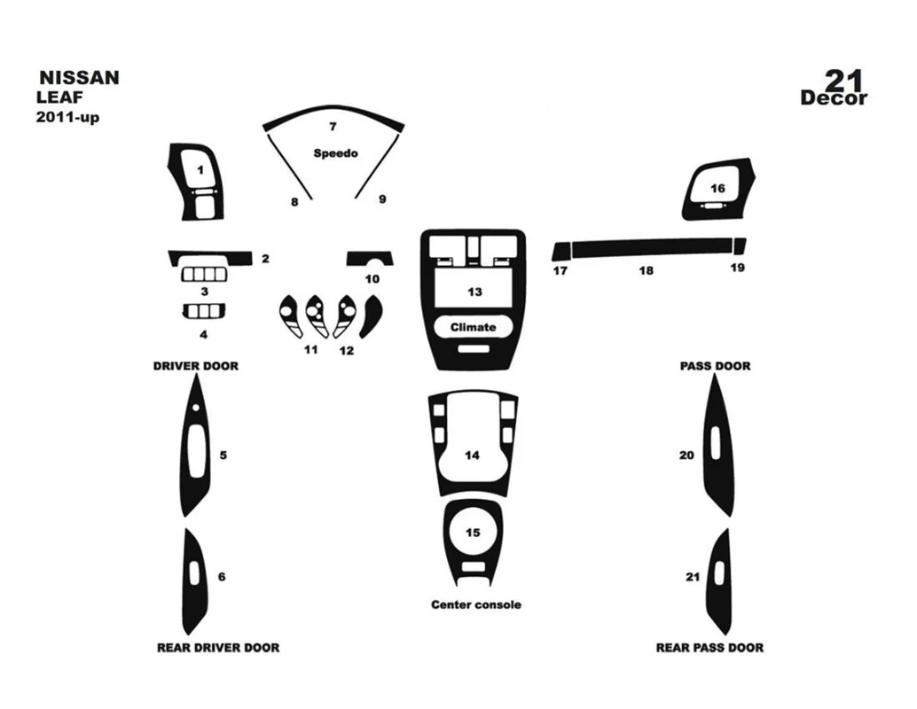 Nissan Maxima 02.95-01.00 3D Interior Dashboard Trim Kit Dash Trim Dekor 15-Parts - 1 - Interior Dash Trim Kit