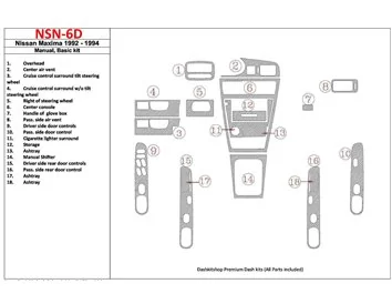 Nissan Maxima 1989-1991 Basic Set, Manual Gearbox, 18 Parts set Interior BD Dash Trim Kit - 2 - Interior Dash Trim Kit