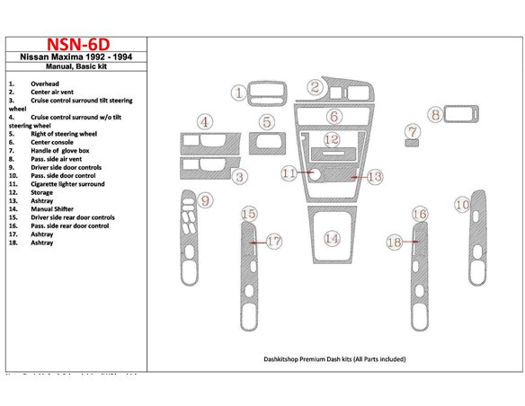 Volvo XC90 2003-2013 3M 3D Car Tuning Interior Tuning Interior Customisation UK Right Hand Drive Australia Dashboard Trim Kit Da