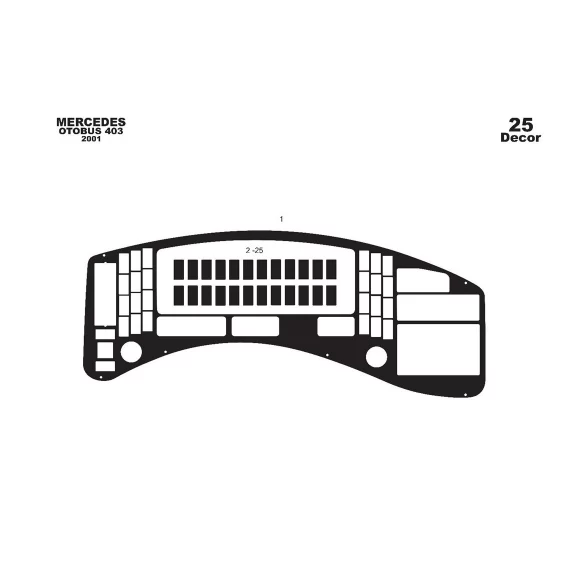Mercedes 0 403 01.2001 3D Interior Dashboard Trim Kit Dash Trim Dekor 25-Parts