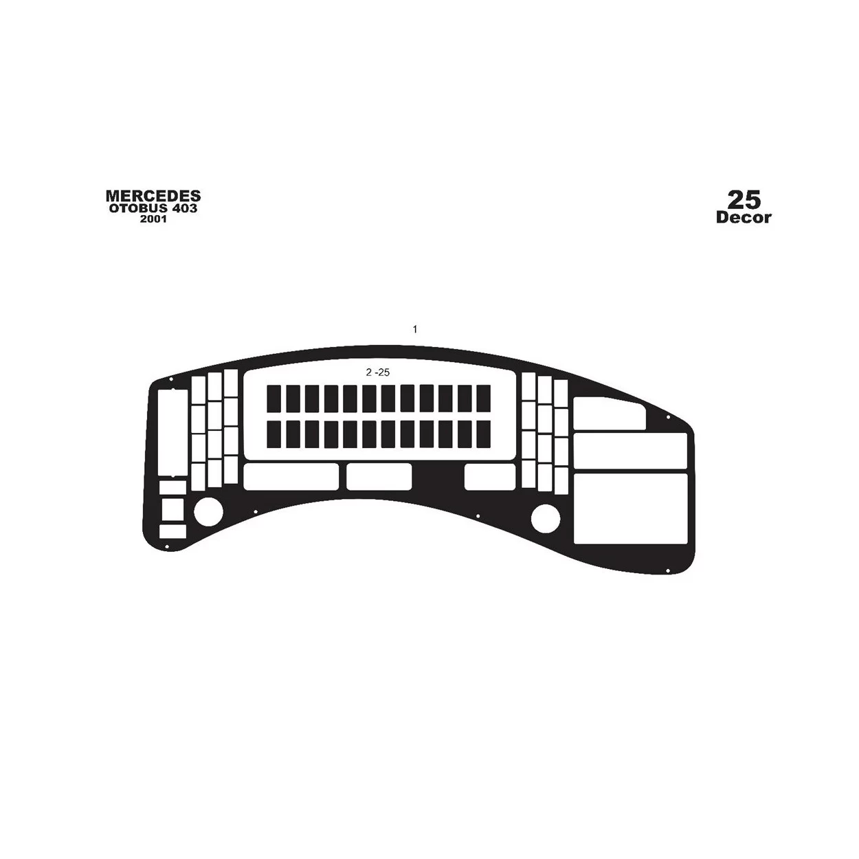 Mercedes 0 403 01.2001 3D Interior Dashboard Trim Kit Dash Trim Dekor 25-Parts