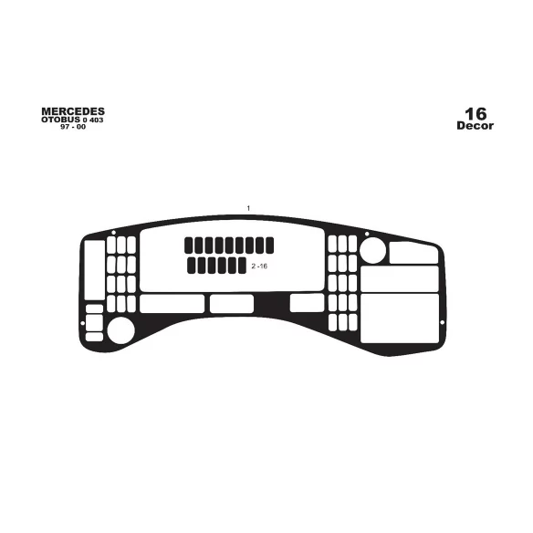 Mercedes 0 403 01.93-01.00 3D Interior Dashboard Trim Kit Dash Trim Dekor 16-Parts