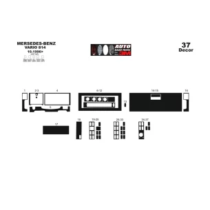 Mercedes 814 Vario 10.1996 3D Interior Dashboard Trim Kit Dash Trim Dekor 37-Parts 2