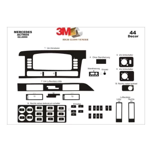 Mercedes Actros 02.00-03.03 3D Interior Dashboard Trim Kit Dash Trim Dekor 44-Parts 2