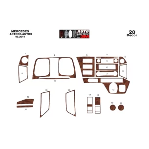 Mercedes Actros Antos 09.2011 3D Interior Dashboard Trim Kit Dash Trim Dekor 20-Parts 2