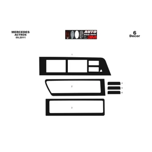 Mercedes Actros Antos 09.2011 3D Interior Dashboard Trim Kit Dash Trim Dekor 6-Parts 2