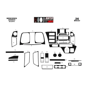 Mercedes Actros Antos 09.2016 3D Interior Dashboard Trim Kit Dash Trim Dekor 26-Parts