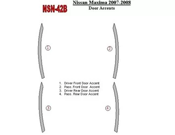 Nissan Maxima 2007-2008 Doors Accent Interior BD Dash Trim Kit - 2 - Interior Dash Trim Kit