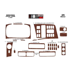 Mercedes Atego-Axor 11.2004 3D Interior Dashboard Trim Kit Dash Trim Dekor 25-Parts