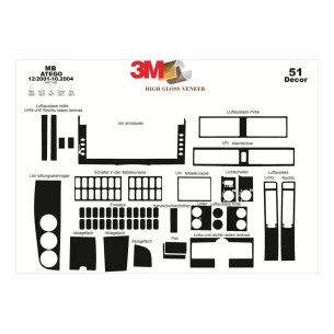 Mercedes Atego-Axor 12.01-10.04 3D Interior Dashboard Trim Kit Dash Trim Dekor 51-Parts 2