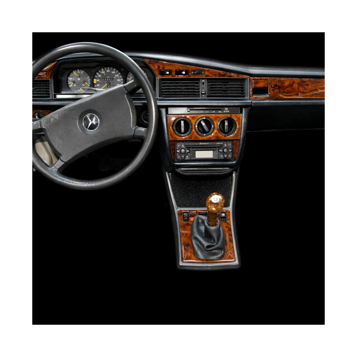 Mercedes Benz 190 1993-1993 Full Set, Manual Gear Box Interior BD Dash Trim Kit