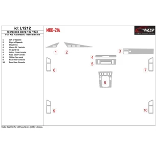 Mercedes Benz 190 1993-1993 Full Set, Manual Gear Box Interior BD Dash Trim Kit 2