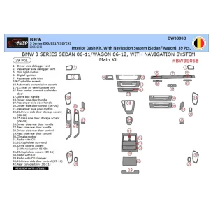 BMW 3 Series E90 2005–2011 3D Interior Dashboard Trim Kit WHZ Dash Trim Dekor 39-Parts 2
