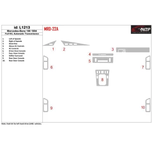 Mercedes Benz 190 1994-1994 Full Set, Manual Gear Box Interior BD Dash Trim Kit 2