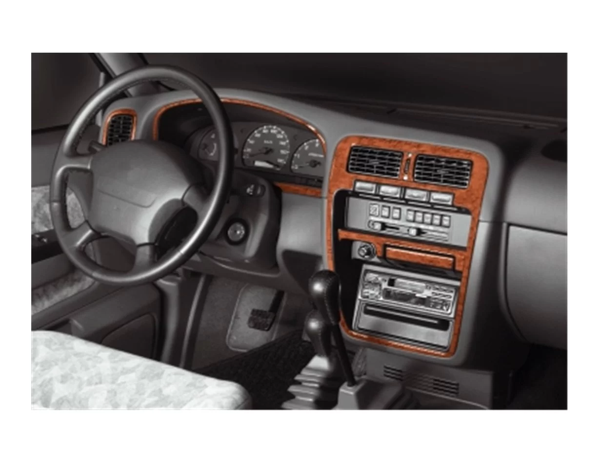 Nissan Navara D22 Pick-up 04.98-08.99 3D Interior Dashboard Trim Kit Dash Trim Dekor 7-Parts - 1 - Interior Dash Trim Kit