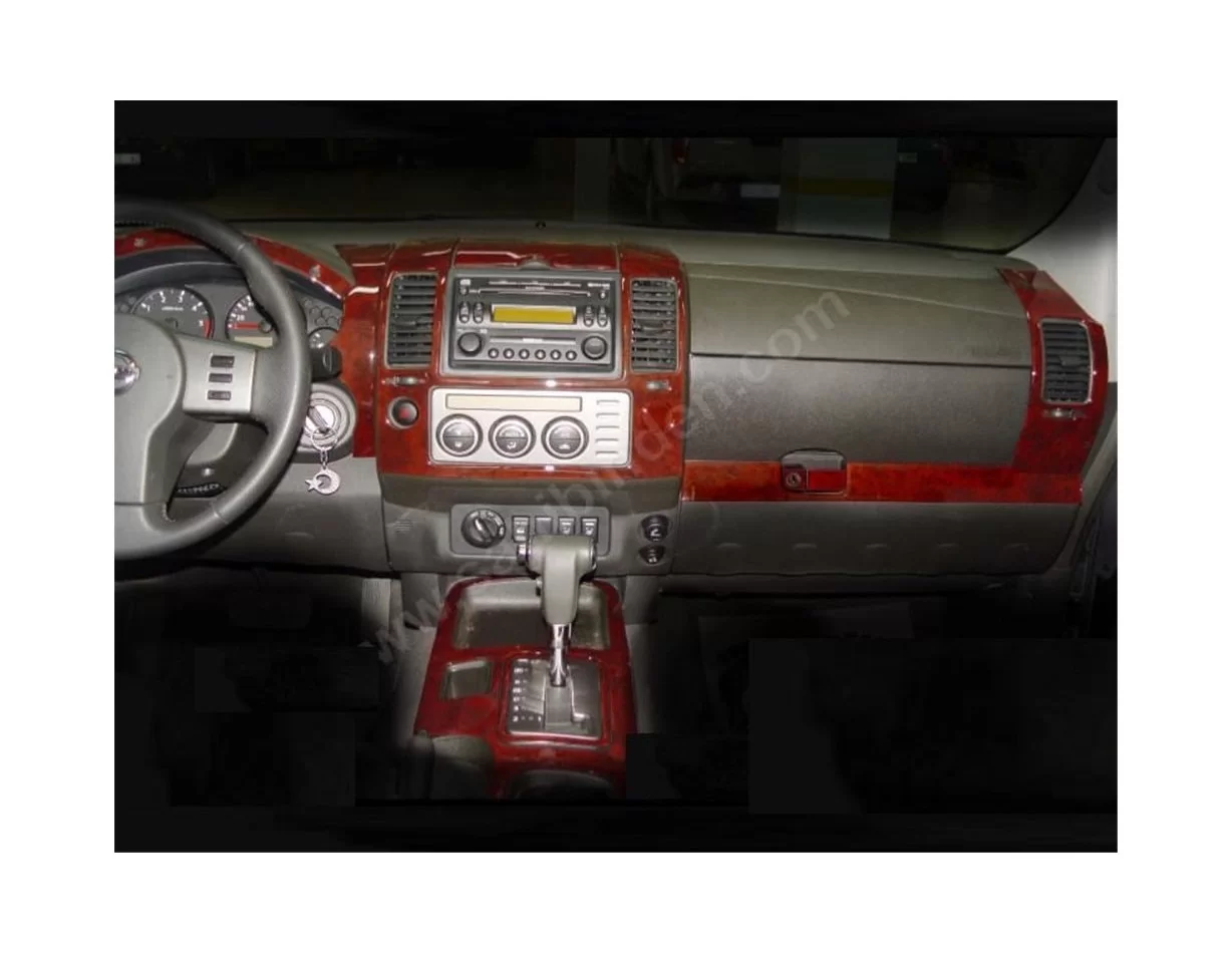 Nissan Navara D40 02.06-12.10 3D Interior Dashboard Trim Kit Dash Trim Dekor 36-Parts - 1 - Interior Dash Trim Kit