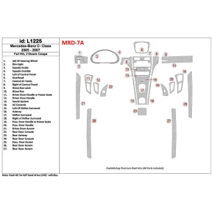 Mercedes Benz C Class 2005-2007 Full Set, 2 Doors Coupe Interior BD Dash Trim Kit 2