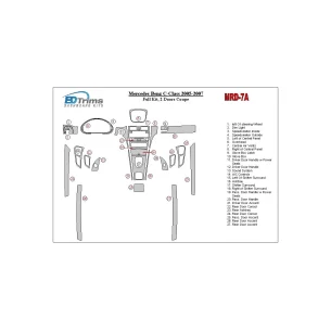 Mercedes Benz C Class 2005-2007 Full Set, 2 Doors Coupe Interior BD Dash Trim Kit