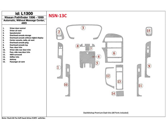Honda Civic 1992-1995 4 Doors, Without glowe-box Interior BD Dash Trim Kit Car Tuning Interior Tuning Interior Customisation UK 