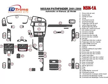 Nissan Pathfinder 2001-2004 LE Model Interior BD Dash Trim Kit - 1 - Interior Dash Trim Kit
