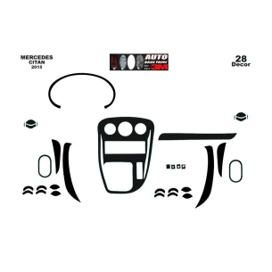 Mercedes Benz Citan W415 ab 2012 3D Interior Dashboard Trim Kit Dash Trim Dekor 16-Parts 2