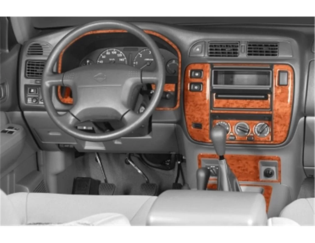Nissan Patrol 02.00-06.04 3D Interior Dashboard Trim Kit Dash Trim Dekor 8-Parts - 1 - Interior Dash Trim Kit