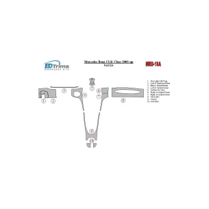 Mercedes Benz CLK 2003-UP Full Set Interior BD Dash Trim Kit 2
