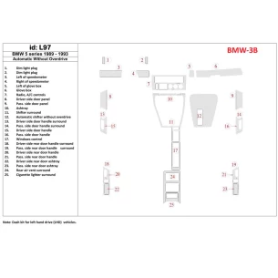 BMW 5 E34 1989-1993 Automatic Gearbox, Without Overdrive, 25 Parts set Interior BD Dash Trim Kit 2