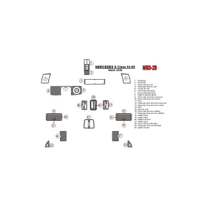 Mercedes Benz S Class 1992-1999 Full Set, OEM Compliance Interior BD Dash Trim Kit 2