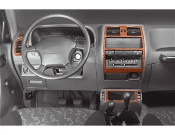 Nissan Terrano 4x4 05.96-12.02 3D Interior Dashboard Trim Kit Dash Trim Dekor 7-Parts - 1 - Interior Dash Trim Kit