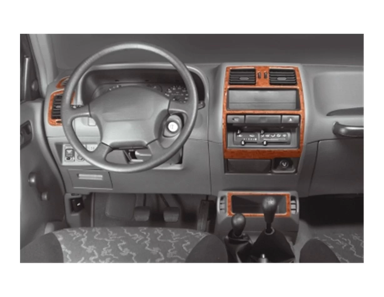 Nissan Terrano 4x4 05.96-12.02 3D Interior Dashboard Trim Kit Dash Trim Dekor 7-Parts - 1 - Interior Dash Trim Kit