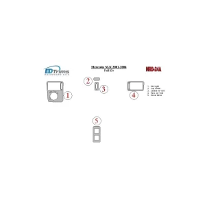 Mercedes Benz SLK 2001-2004 Full Set Interior BD Dash Trim Kit 2