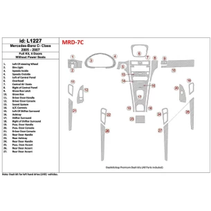 Mercedes Benz W203 C Class 2005-2007 Full Set, 4 Doors Coupe, Without Power Seats Interior BD Dash Trim Kit 2