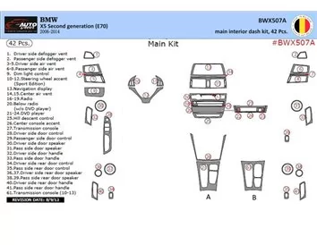 BMW X5 E70 2009-2014 Main Set Interior BD Dash Trim Kit 42pcs - 1 - Interior Dash Trim Kit