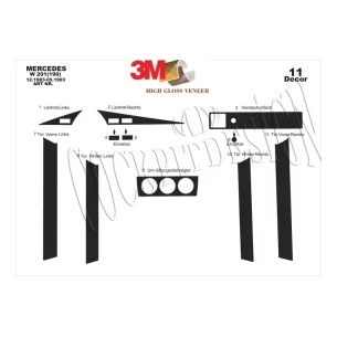 Mercedes C 190 W201 12.83-05.93 3D Interior Dashboard Trim Kit Dash Trim Dekor 11-Parts 2