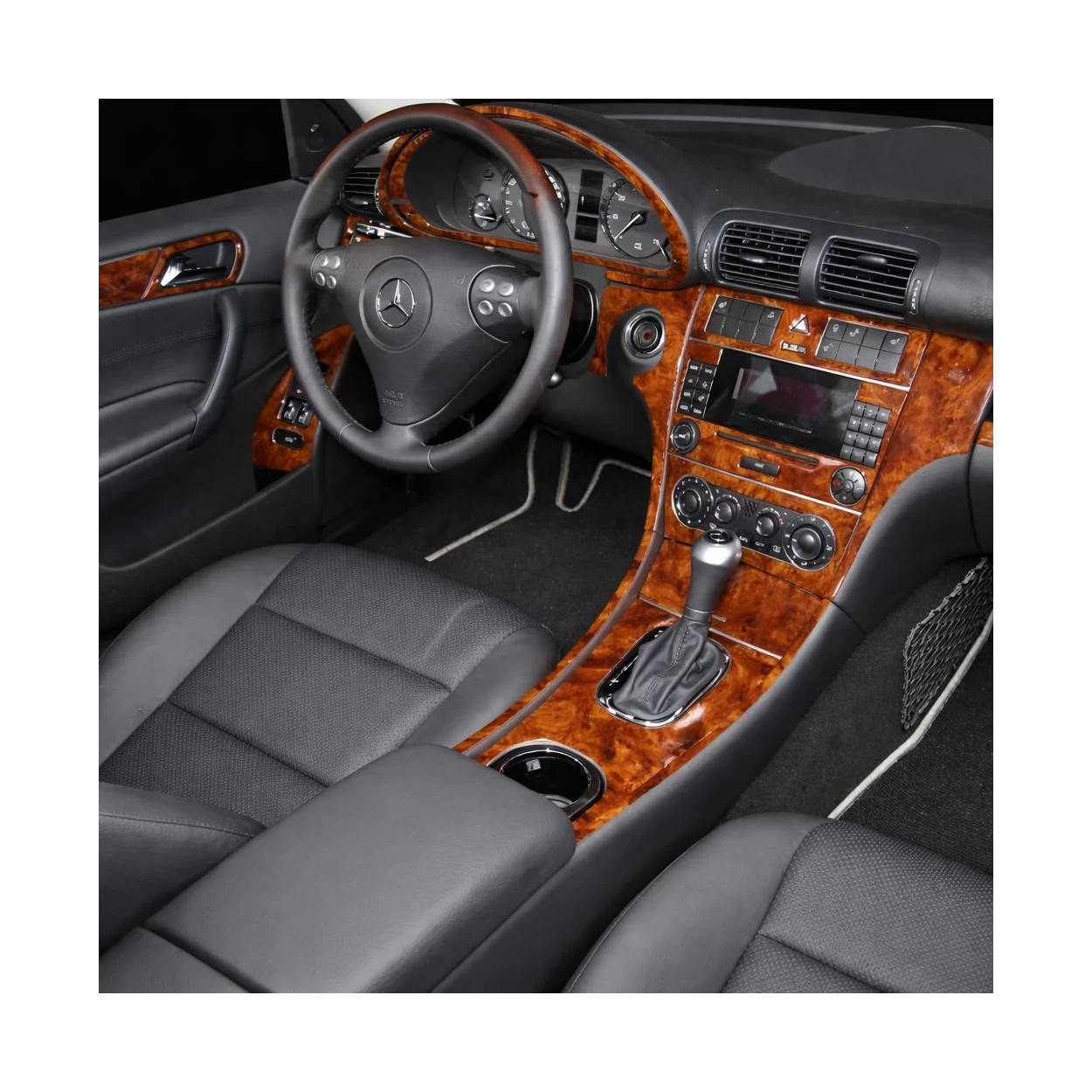 Mercedes C-Class W203 05.2005 3D Interior Dashboard Trim Kit Dash Trim Dekor 15-Parts